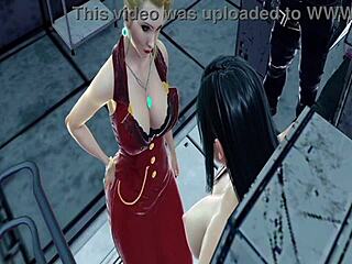 tifa endures ocelot's machine with big tits in bdsm scene.