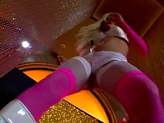 Vintage Striptease Leads To Lesbian Licking Between Blonde And Brunette