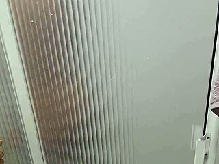 I masturbate watching my stepsister shower she discovers me and gets hot with my cock