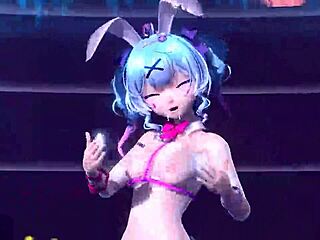 Hatsune miku nude bunny costume in project diva mod