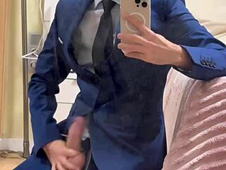 hot daddy jerking off busts thick load