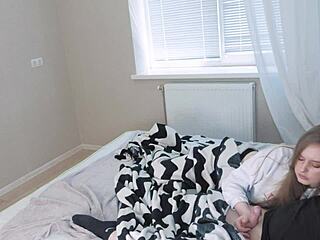 Stepdaughter Sucks Cock While Stepmom Shows Tits.