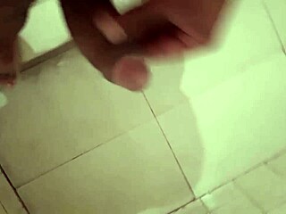 Peruvian woman receives massage before entering the shower