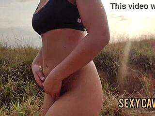 Brazilian Girlfriend Fucks Outdoors.