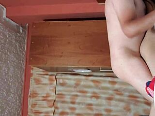 Giving anal to horny neighbor with shaved pussy and big ass when husband away