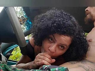 Crazy Couple Fucks in Car on Street During Day