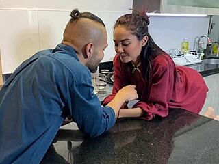 i came home horny and fucked my latina girlfriend's big tits in the kitchen