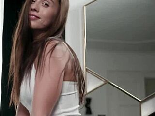 Sensual Stunner Touches Shaved Pussy Doggy