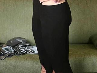 Photoshoot With Hazel Ash Modeling A Shiney Button Down With Yoga Pants Leggings