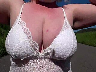Did you see that milf's fat ass getting fucked by her girlfriend's strap-on outdoors?
