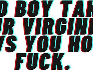 Audio roleplay where bad boy takes your virginity and teaches you to fuck