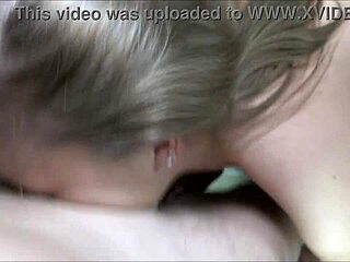 Devote Blonde Schlampe Gets Hard Kehlenfick and Swallows Cum
