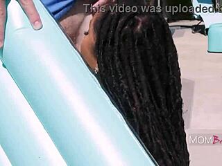 Bitter ebony step mom gets back at cheating step dad.