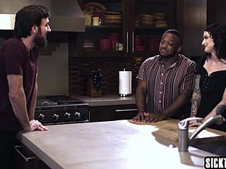 two big cock gays fuck lydia black's big ass in threesome!