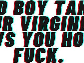 Audio roleplay where bad boy takes your virginity and teaches you to fuck