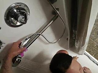 I gives pov public shower blowjob to hot wife behind scenes