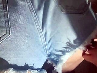 Feeling excited during quick fuck wearing jeans with skinny girlfriend