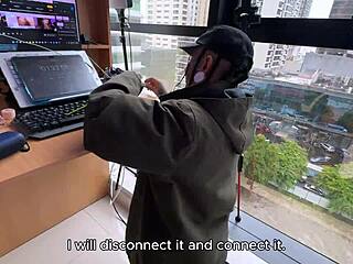 I called the technician to fix the internet, but I ended up fuckin' him instead.