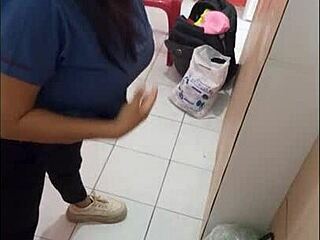 I'm In The Hospital Corridor!! Since It's December 24th, No Customers. I'm Recording Myself While Showing Off My Ass. I'm Horny Because My Boyfriend Is Coming To Fuck Me Later.