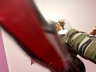 On knees, jerk off and eat cum under bill!