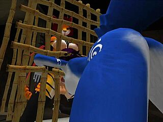 blue vixen gets dominated in furry latex bdsm