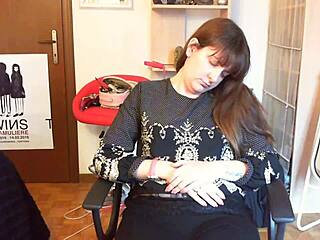 chubby italian tattooed woman masturbates on bathroom floor in taboo fetish scene.