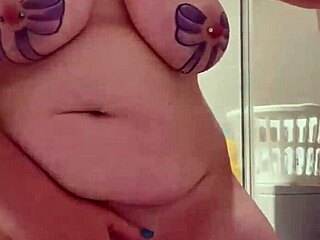 Boobunny showcases pierced nipples and big tits with tattoo in intense clit play