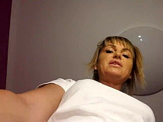 On knees, jerk off and eat cum under bill!