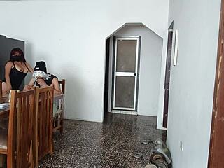 Maid whore shows her ass on camera