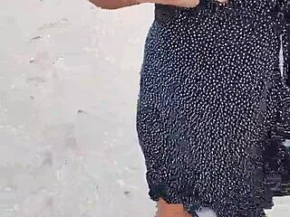 latina showing off on mexican beach in homemade video