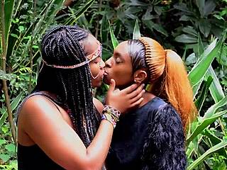 finger my meaty pussy wild, horny black lesbian says