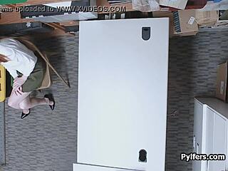 Cute redhead thief gets drilled hard by mall security in a hidden cam reality scene.