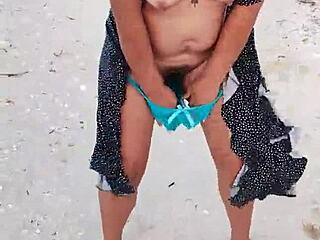 latina showing off on mexican beach in homemade video