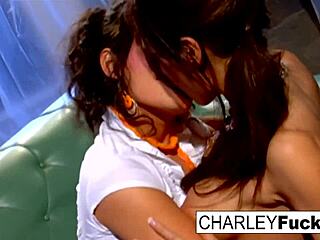 Charlie Has Slippery Wet Fun with Sexy Brunette Capri in Lesbian Action