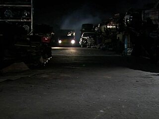 Fucking that blonde slut in high heels outdoors