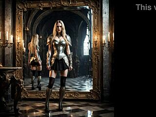 Black Blowjob in Mirror with Monster Costume Fantasy Parody