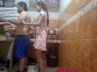 Intense doggystyle creampie with wet Peruvian Latina's big ass