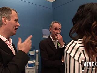 Company Interview Turns Into Interracial Foursome With Ebony Queen Jasmine Webb And Romana Ryder In Casting