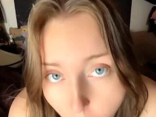 Oh yeah, suck that dildo deep while fingering your wet pussy now