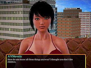 Brunette met grote tieten en kont plaagt enorme lul in familie setting