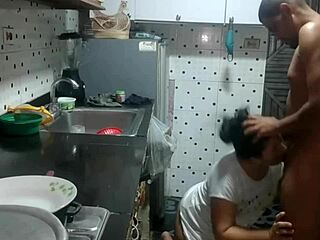 My stepsister's boyfriend couldn't resist my huge ass so he fucked me doggystyle in the kitchen with his monster cock!