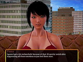 Brunette with big tits and ass teases huge cock in family setting