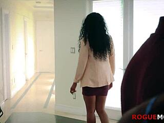 The narrative of interracial interaction with girlfriend and her stepmom unfolds naturally.