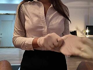 you'll get punished with gloves on for those bad grades, you naughty student