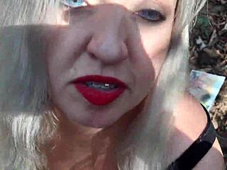 I'm a blonde bride slut having bareback sex in the park with a married fan she confesses