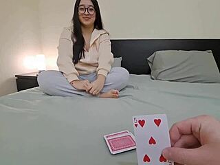 Big ass latina plays cards with milf in glasses but loses leading to cowgirl riding missionary creampie cumshot sideways?