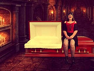 hey granny vampyra, ready for finger fucking and pussy bat licking to orgasm in cosplay?