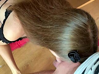 Taking facial and swallowing cum after i sucked him off as curvy brunette babe in stockings