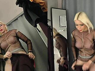 Hidden Camera Spies Horny Blonde Milf Changing Without Panties In Room