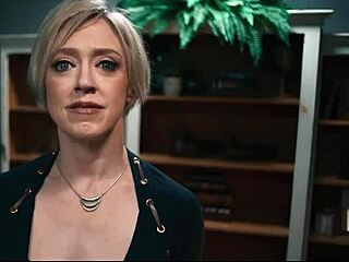 Ready for this simulation of blonde milf in lingerie getting choked and creampied in interracial office titty fuck?